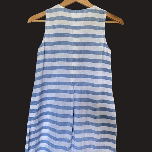 J.jill "love linen" long tank striped maxi tank‎ dress XS Perfect Love +pockets - Picture 14 of 14